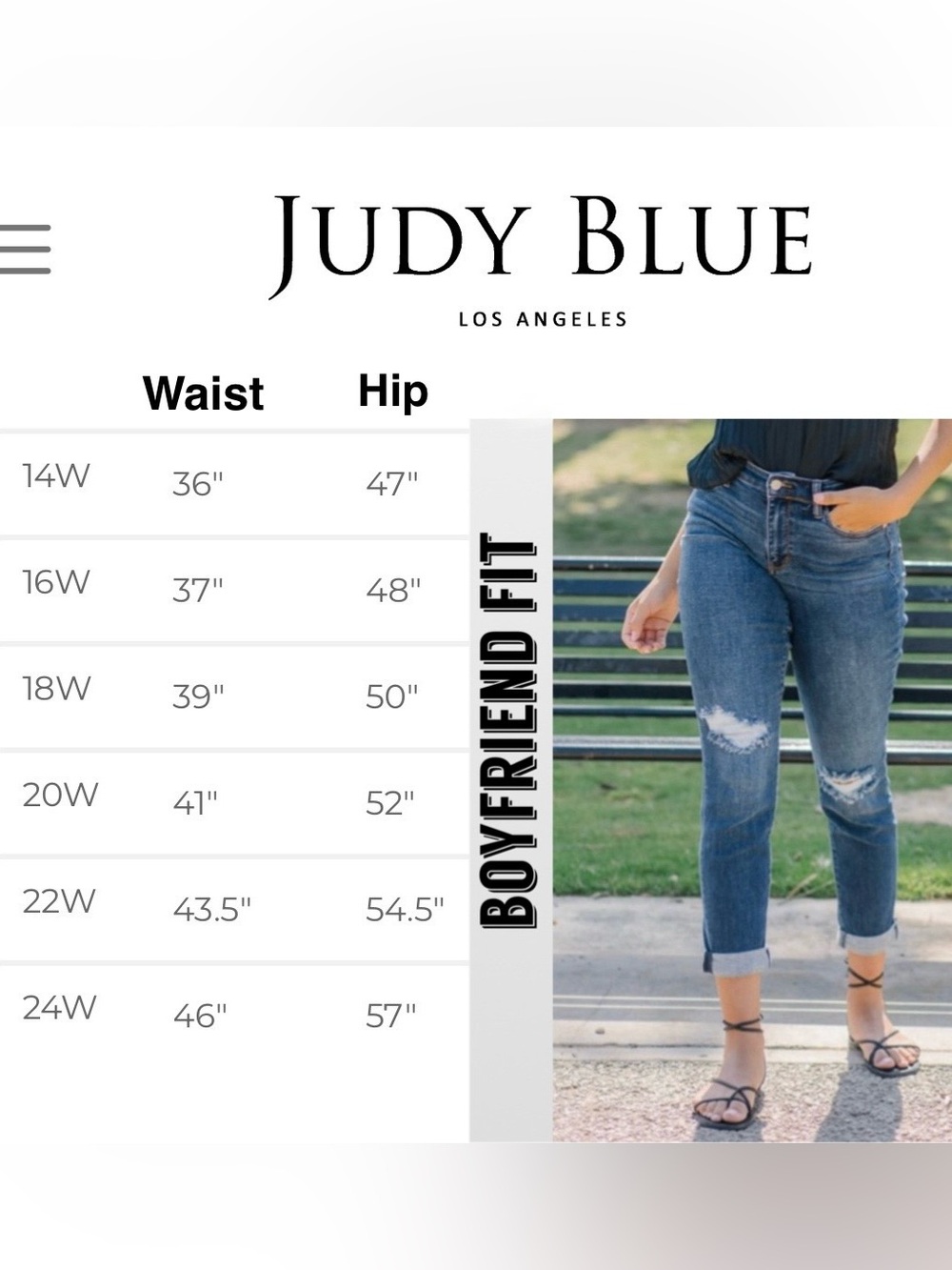 Judy Blue Boyfriend Fit Jeans Patched Rips High Rise JB8284MD Women’s Plus (24W) - Picture 16 of 17